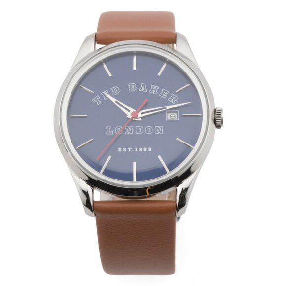 TED BAKER Blue Men's Leytonn Leather Strap Watch